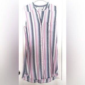 cloth & stone Sleeveless Striped Mini Dress in Pink, Blue, Gray